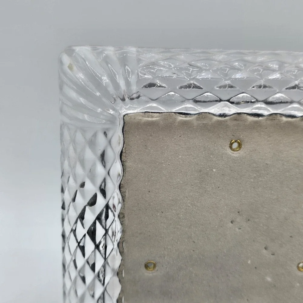 Vintage Glass Diamond‎ Pattern Picture Frame 3.5 X 5 Inch